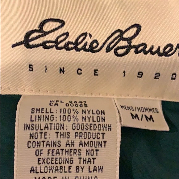 Eddie Bauer goose down parka. Medium. Grreen/blue - Picture 3 of 4